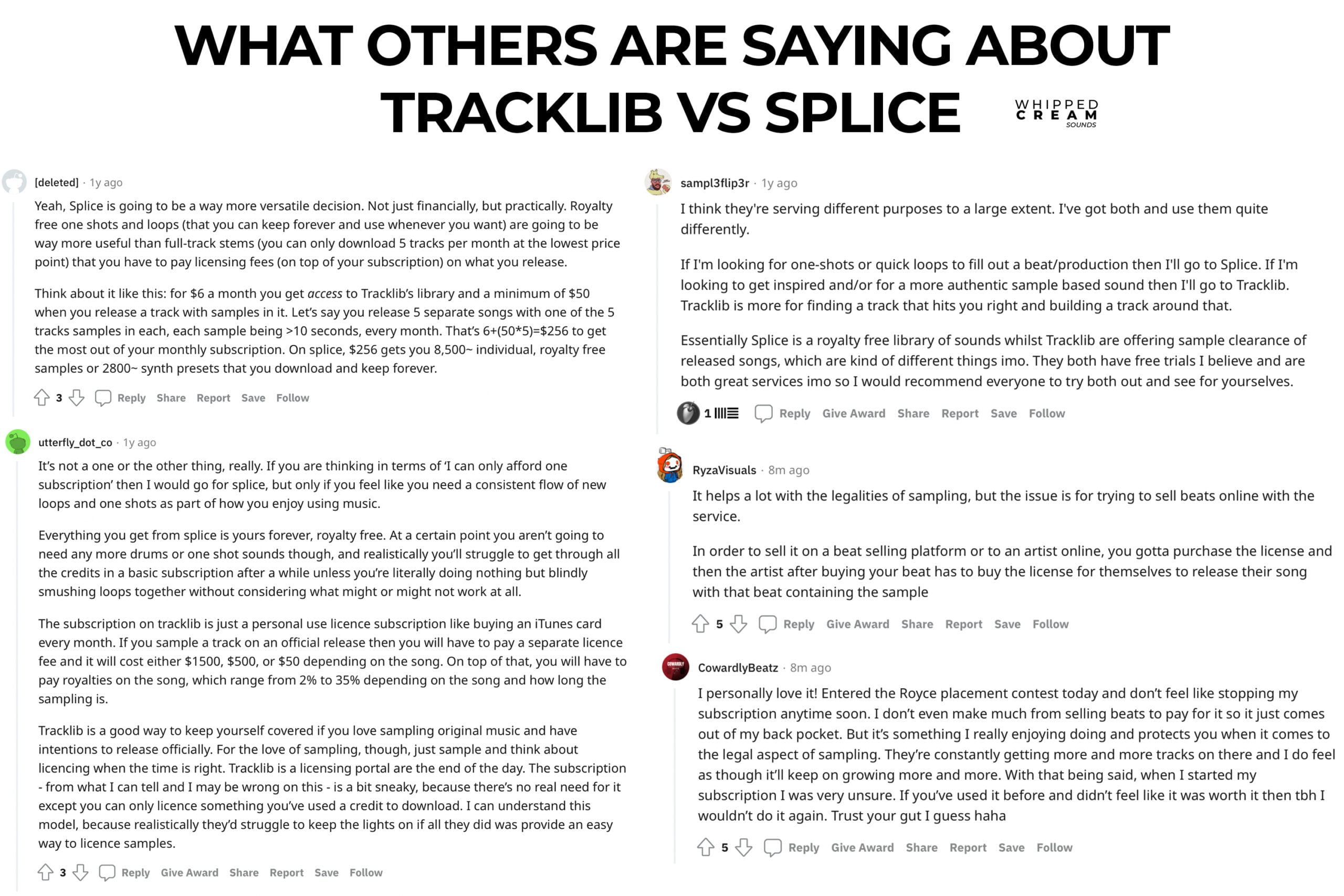 tracklib vs splice reddit